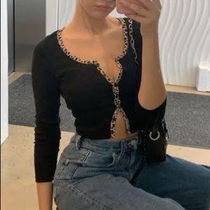 Brandy melville long sleeve cheetah zelly top